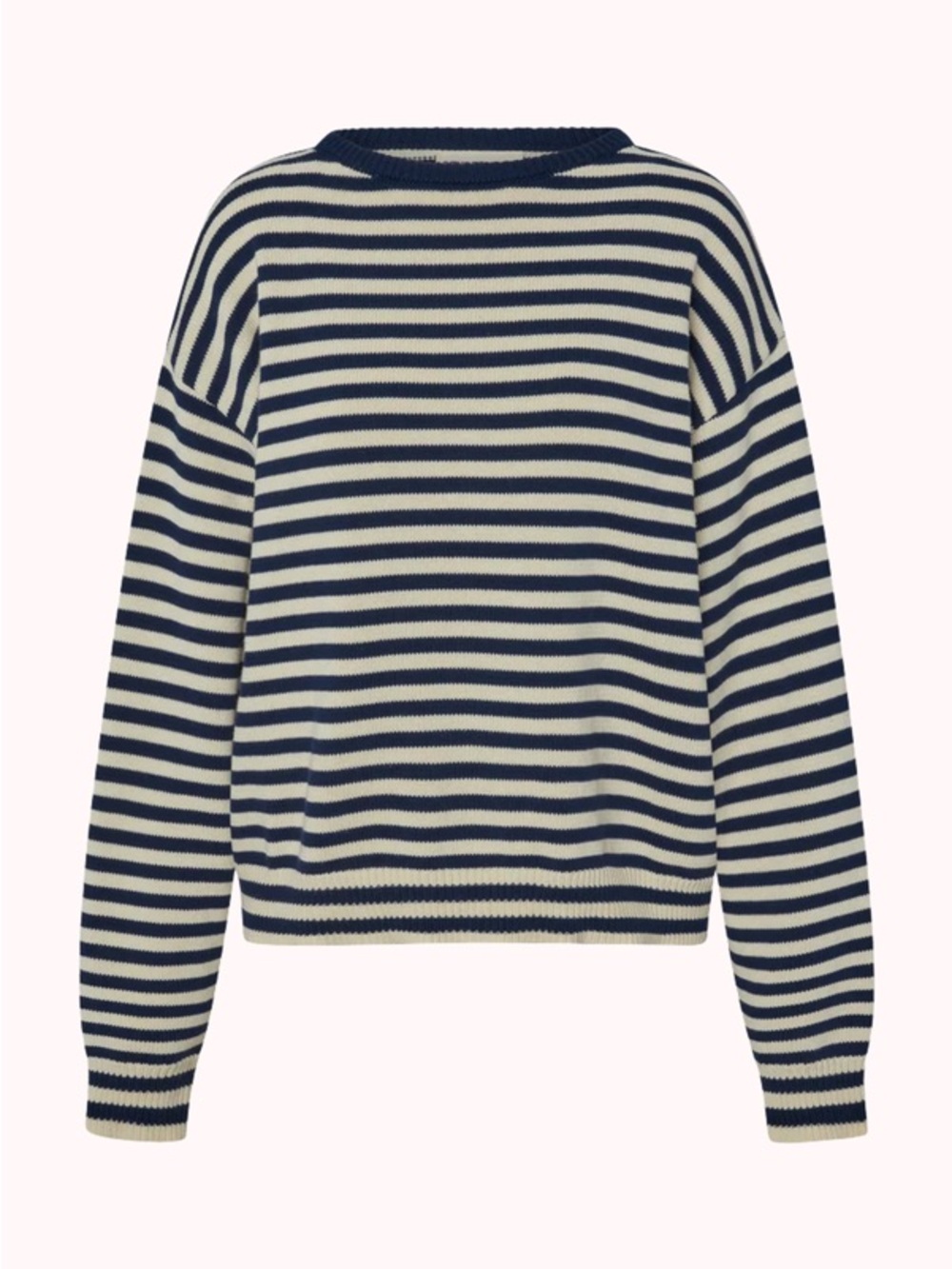 Sonderhaus I can’t believe it’s not vintage cotton crew neck sweater navy medium